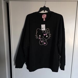 Hello Kitty Black and Pink Crew Neck Sweater